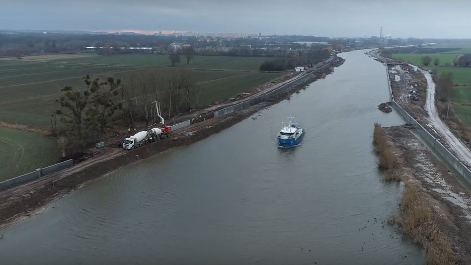 Prace na rzece Elbląg - Budowa drogi wodnej łączącej Zalew Wiślany z Zatoką Gdańską