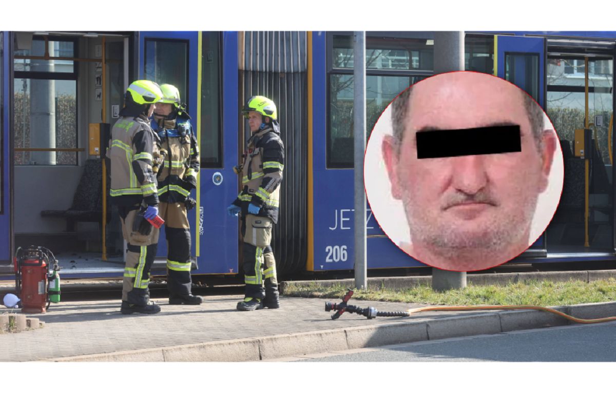 Gruzin podpalił żonę w tramwaju. Niemiecka policja w akcji