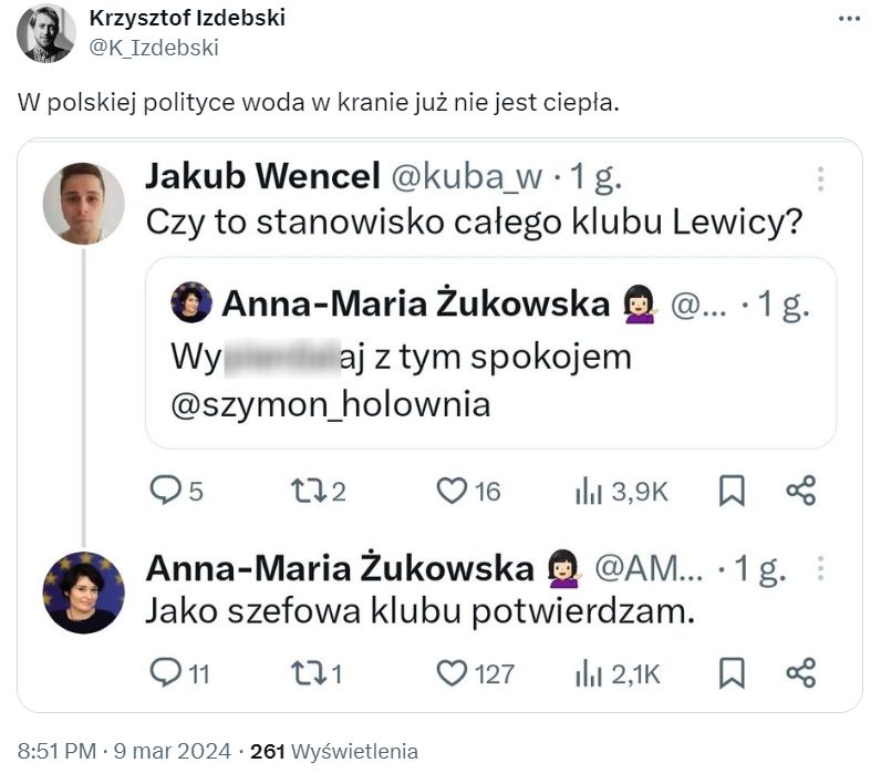 Żukowska znana jest z ostrych wypowiedzi