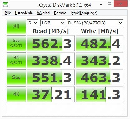 ADATA Ultimate SU800 512 GB - CrystalDiskMark