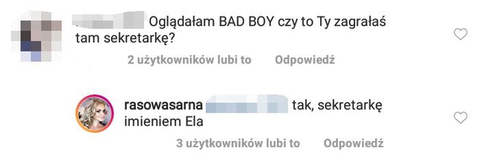 Komentarze na profilu Sandry Mosakowskiej z "Hotelu Paradise"