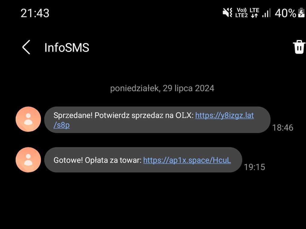 Fałszywe SMS-y "od OLX"