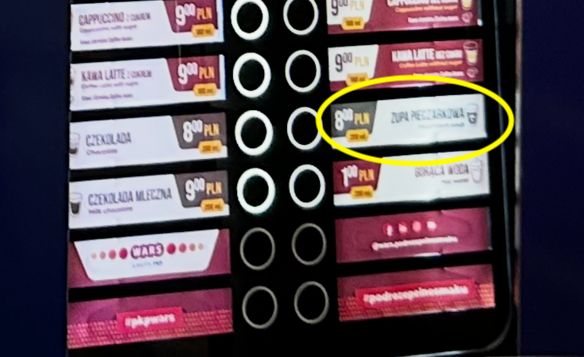 W automatach można kupić nawet zupę pieczarkową 