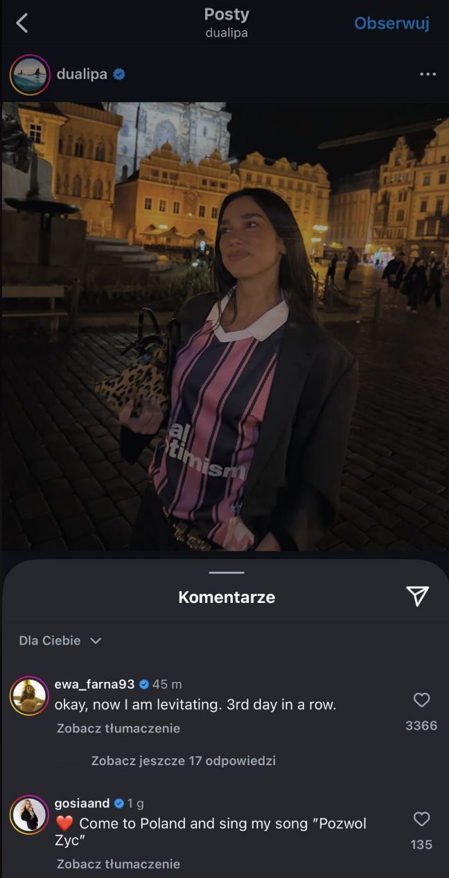 Gosia Andrzejewicz zaprosiła Duę Lipę do Polski