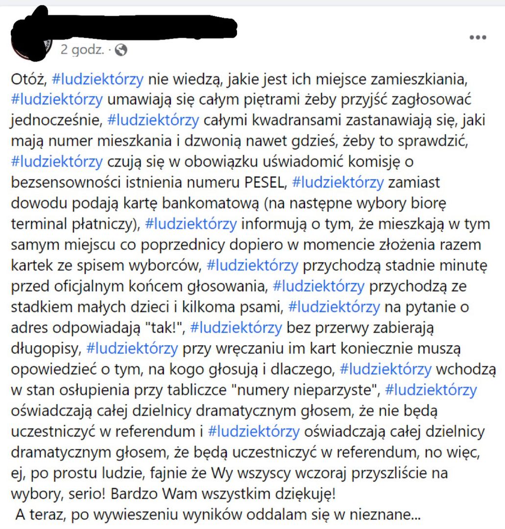 Poruszający wpis członka komisji wyborczej w Krakowie