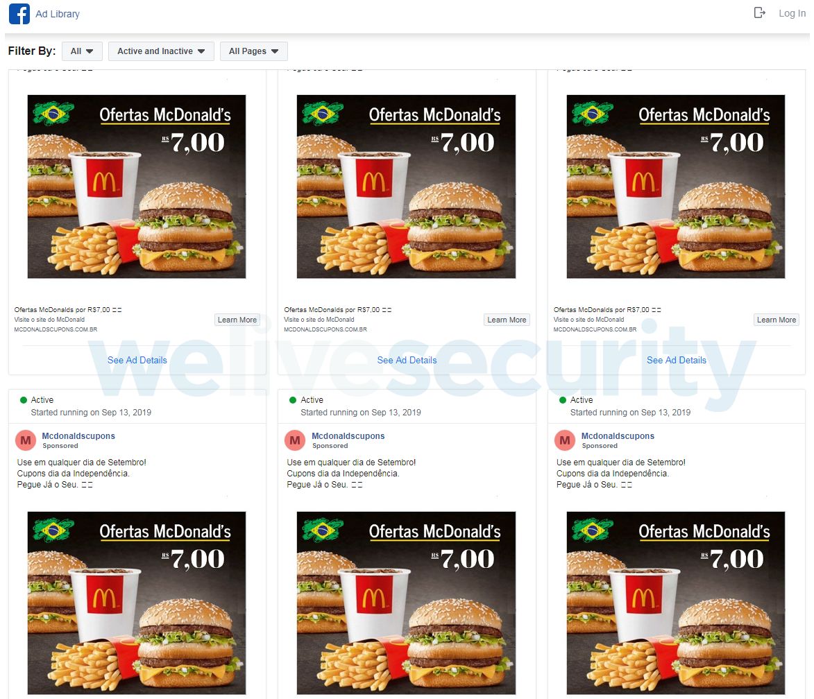Fałszywe bannery reklamowe, używane do rozprowadzania trojana (ESET)