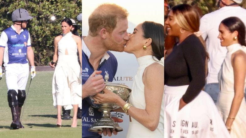 Meghan Markle i książę Harry całują się na meczu polo w Miami