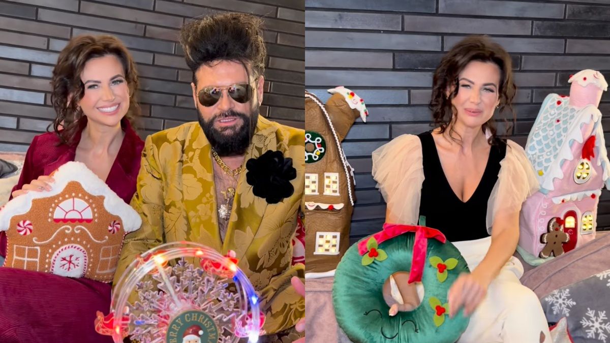 Maja i Krzysztof Rutkowscy prezentują ozdoby świąteczne