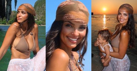 Wyluzowana Klaudia El Dursi bryka po tajlandzkiej plaży w bikini i z dzieckiem na rękach: "Gdzieś w Krabi" (ZDJĘCIA)