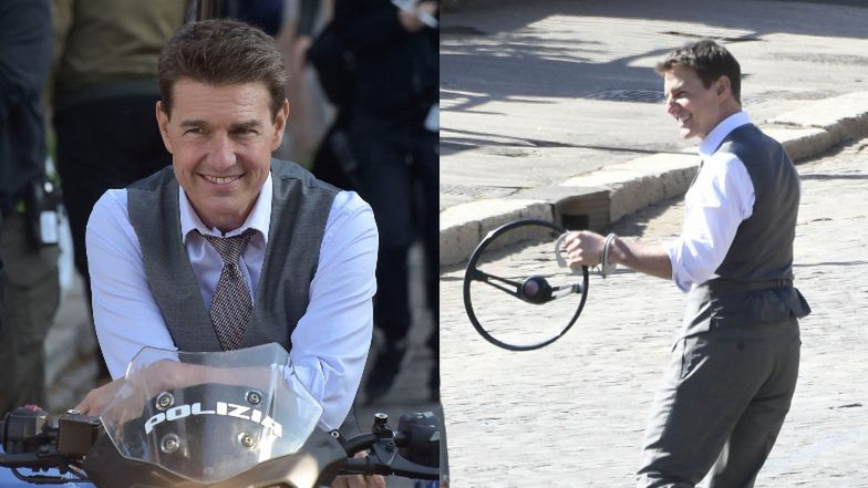 Tom Cruise na planie "Misson Impossible 7" w Rzymie