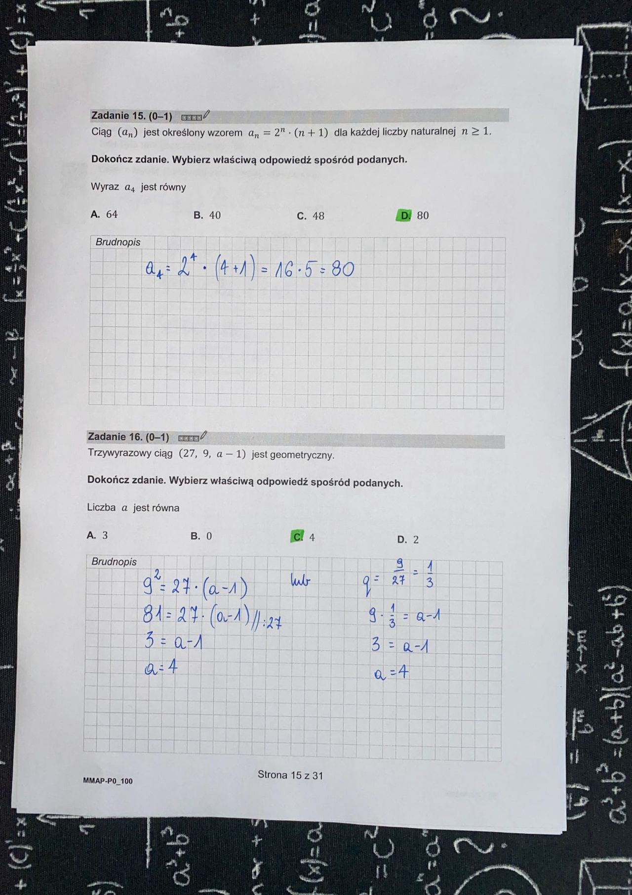 Matematyka. Odpowiedz. Matura