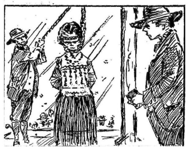 Egzekucja Hannah Occuish na rysunku z prasy 