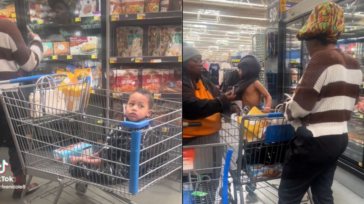 Jeden z pracowników położył na chłopca swoją kurtkę, żeby nie marzł