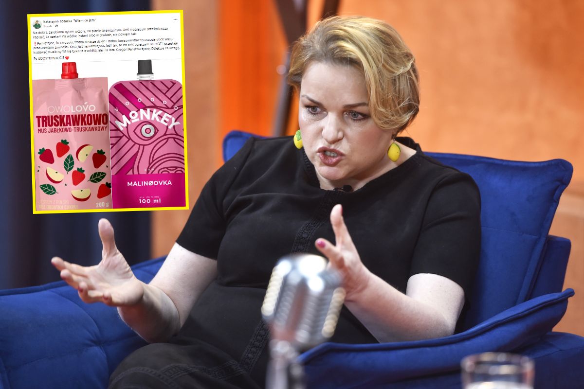 Katarzyna Bosacka o alkoholu sprzedawanym w saszetkach