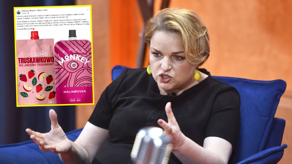 Katarzyna Bosacka o alkoholu sprzedawanym w saszetkach