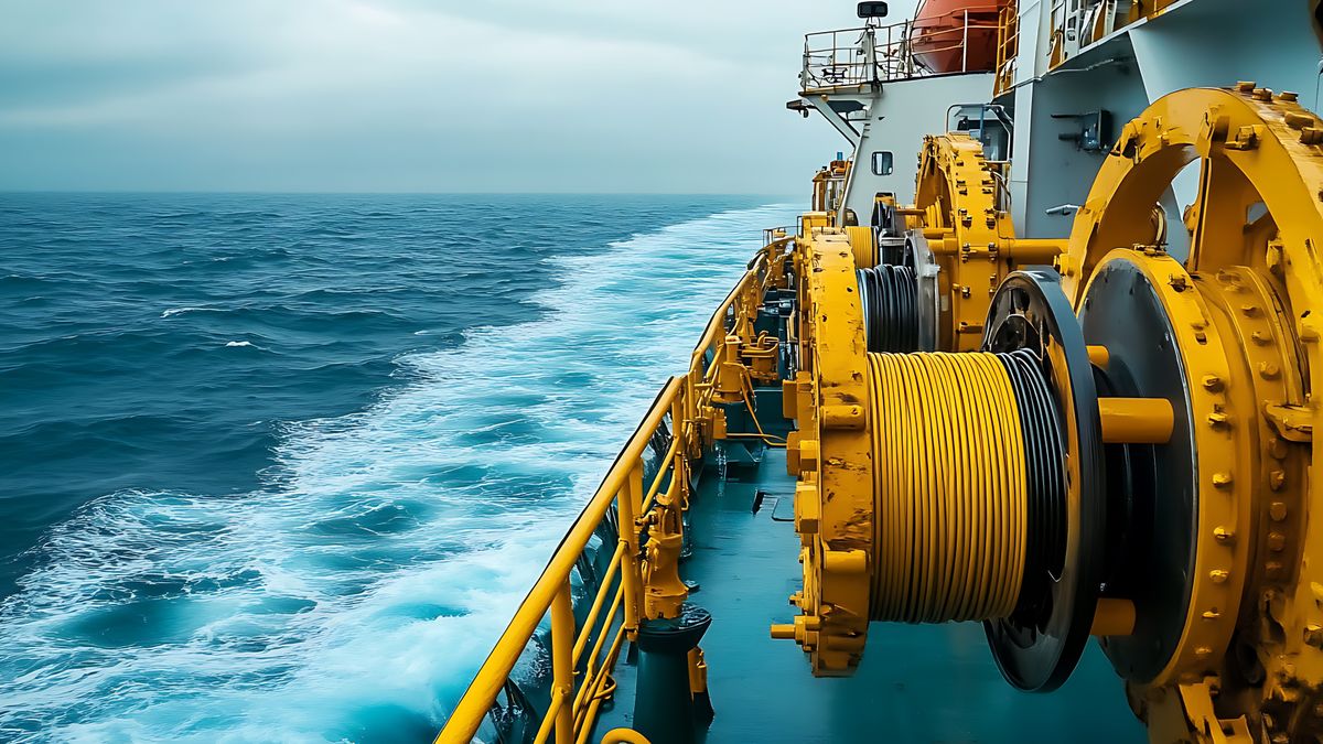 ship, ocean, fiber-optic, cables, machinery, vessel, deck, equipment, water, spooling, detailed, laying, massive, technology, cable-laying, industry, communication, marine, maritime, engineering, smooth, transportation, sea, offshore, telecommunications, nautical, infrastructure, underwater, large, vessel-deck, workboat, high-tech, ocean-technology, seafaring, commercial, shipyard, industrial, precision, waves, work, offshore-ind