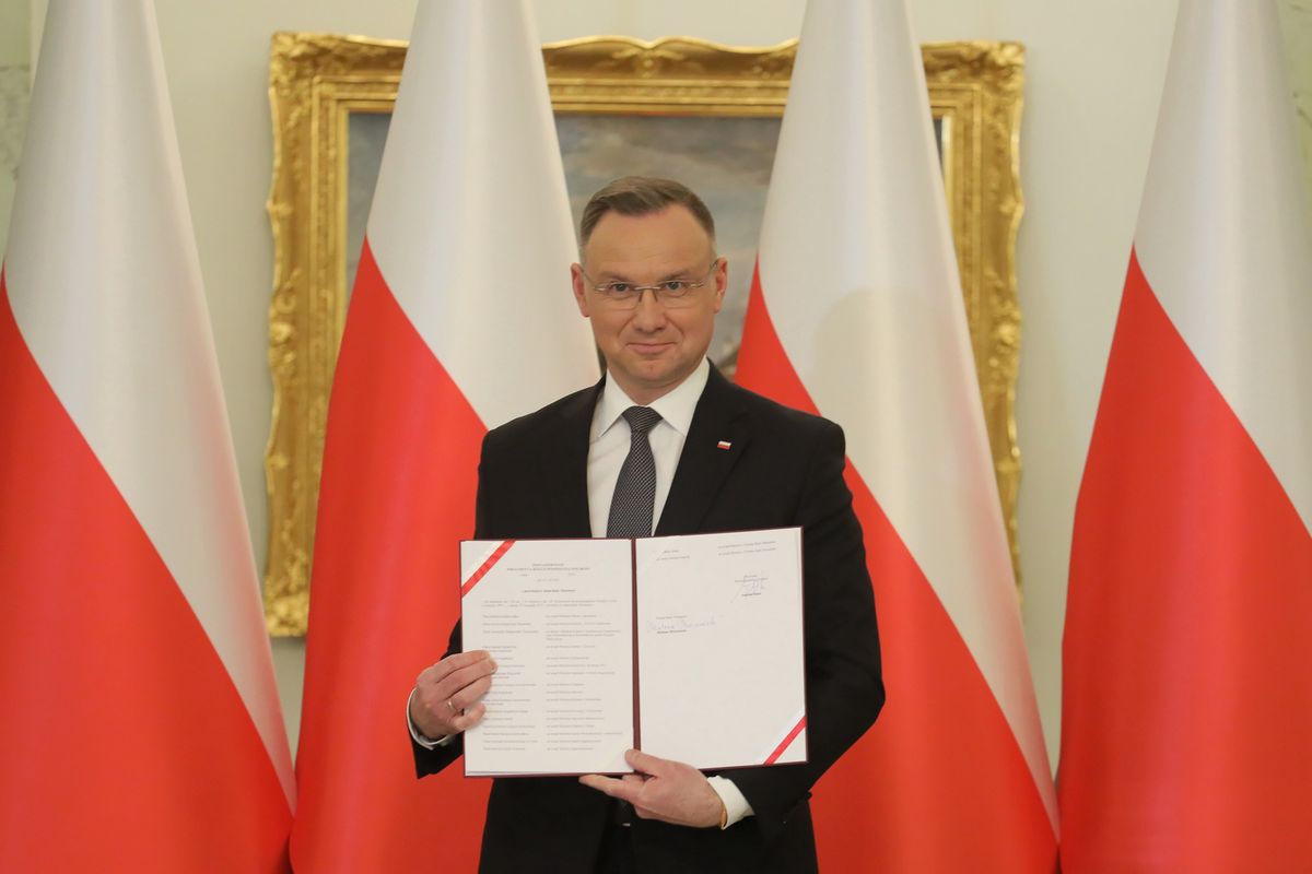 Prezydent Andrzej Duda podczas uroczystości powołania i zaprzysiężenia Rady Ministrów