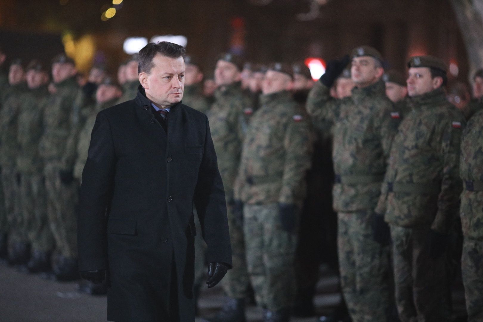 Wielkopolska Brygada Obrony Terytorialnej26.01.2020 Poznan , pl. Wolnosci . Wielkopolska Brygada Obrony Terytorialnej , minister obrony narodowej Mariusz Blaszczak podczas Przysiegi Wojsk Terytorialnych .
Fot. Lukasz Cynalewski / Agencja Wyborcza.plFot.  Lukasz Cynalewski / Agencja Wyborcza.plwojsko, uroczystosci, przysiega, /FR/, wojska obrony terytorialnej, wot
