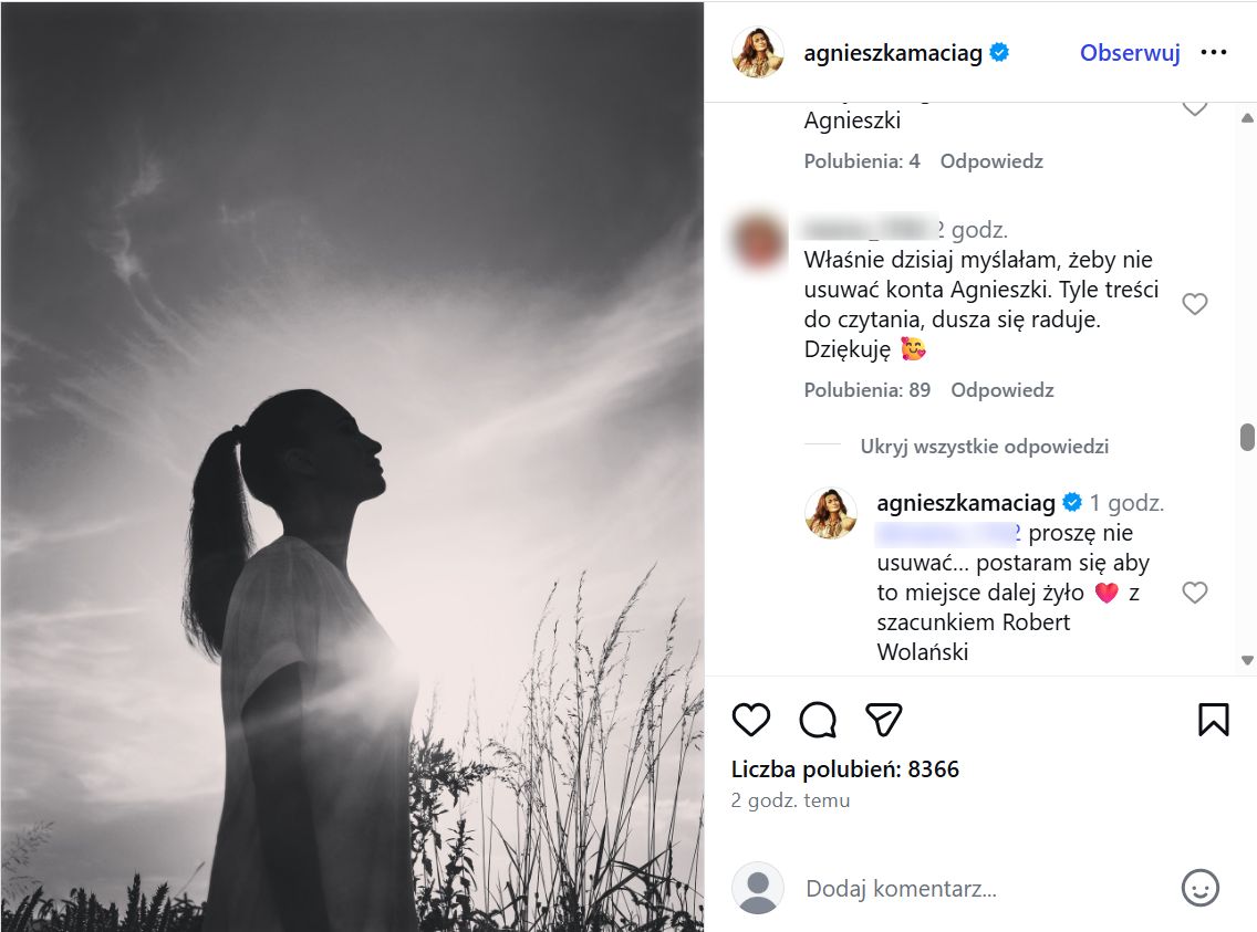 Komunikat męża Agnieszki Maciąg