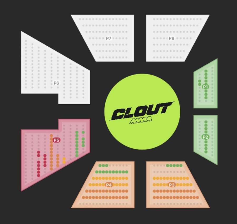Rozkład miejsc na gali CLOUT MMA
