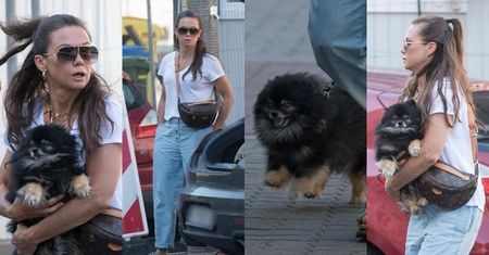 Poważna Kinga Rusin mknie z wesołym Czarkiem Lisem na ucztę do warszawskiej restauracji (ZDJĘCIA)