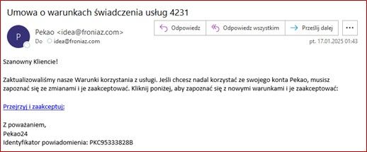 Fałszywy e-mail "od Pekao"