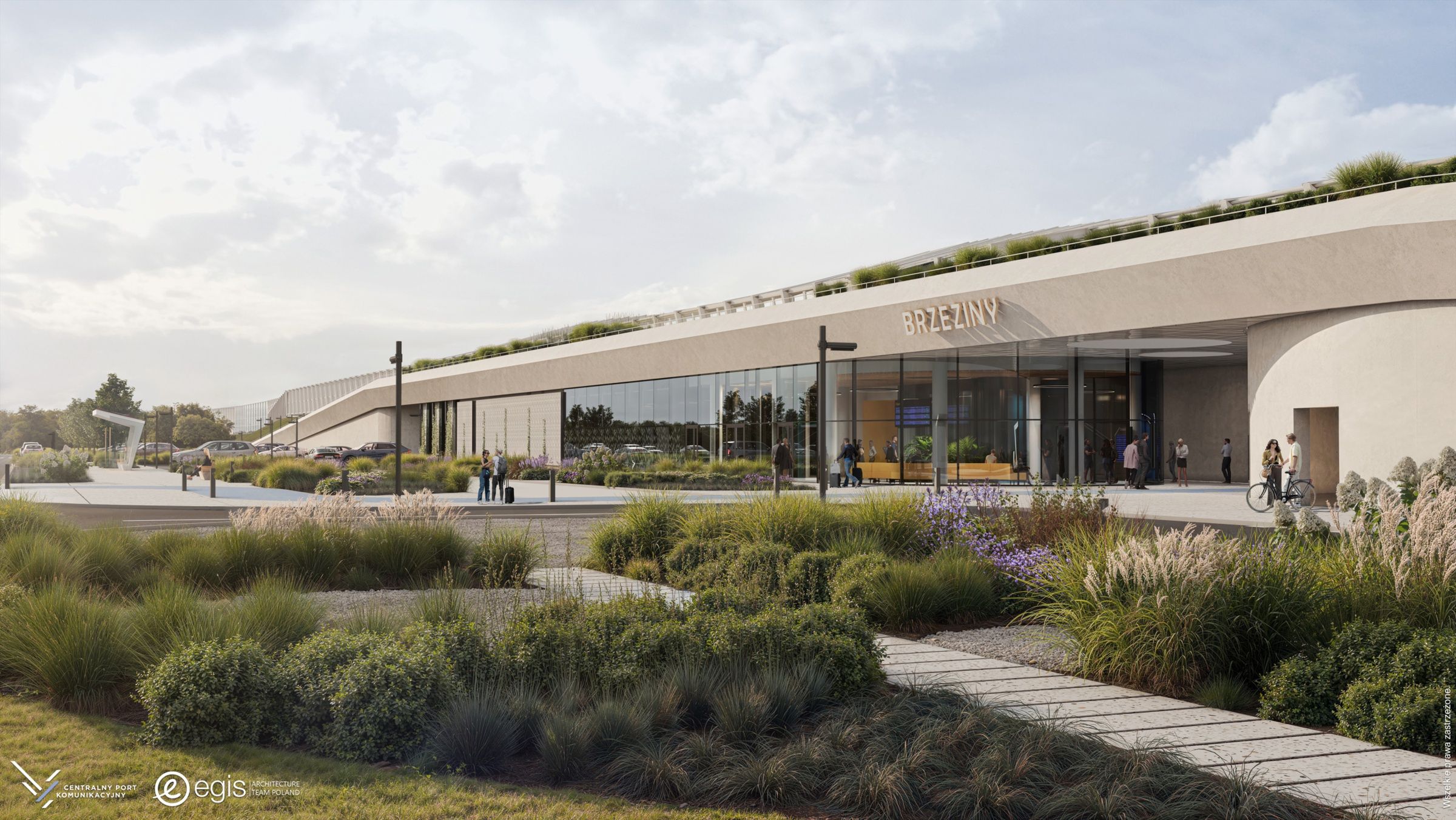 Wizualizacja stacji Brzeziny na trasie KDP