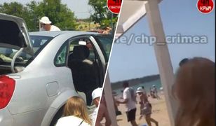 Panika wśród Rosjan. Drony nad plażą na Krymie [ZAPIS RELACJI]