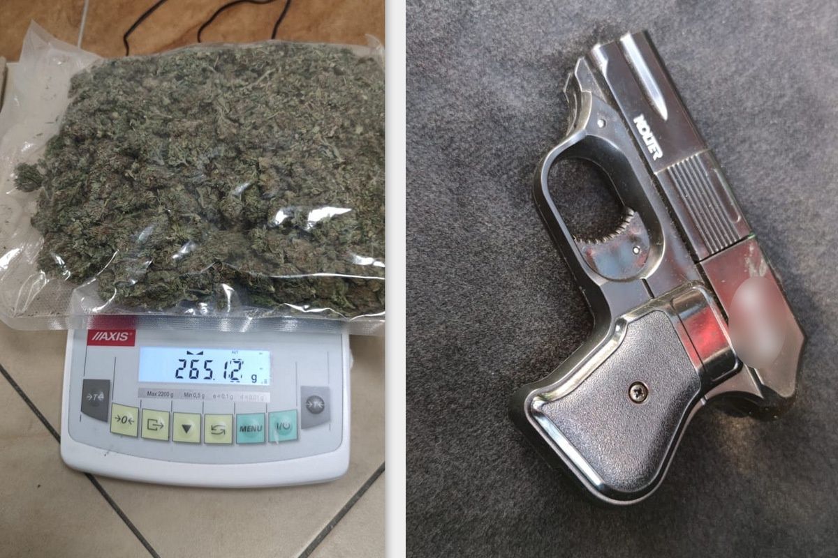 Marihuana i broń w aucie 44-latka
