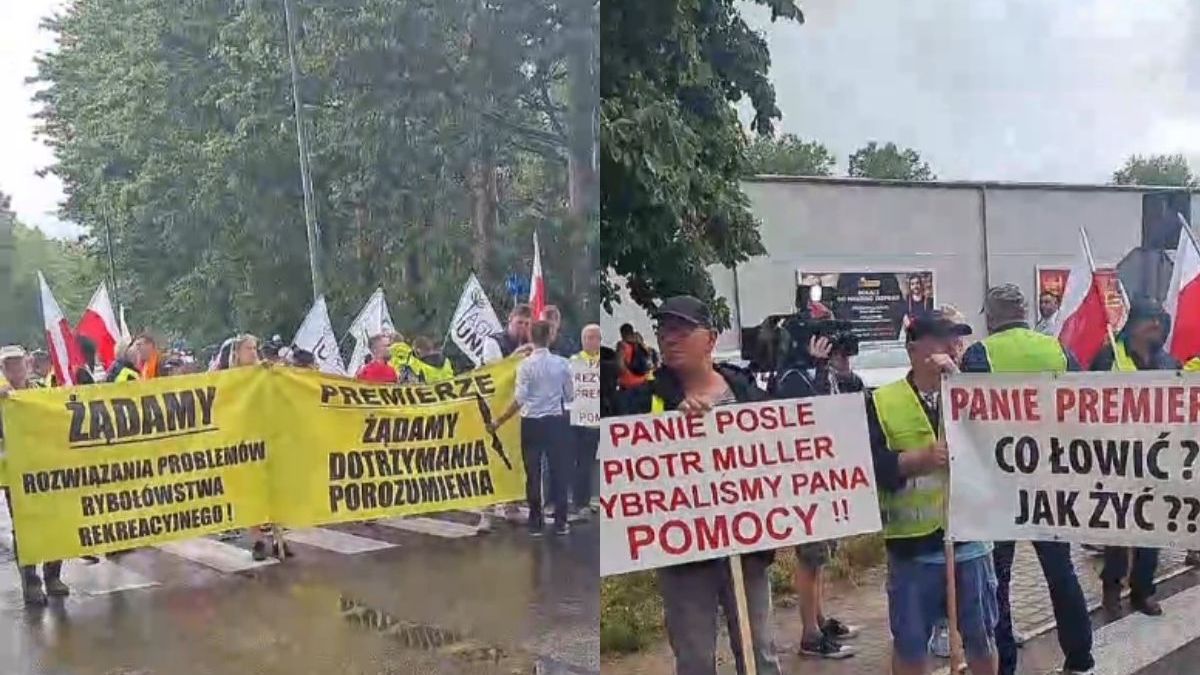 Agrounia protestuje razem z rybakami. Fot. - fragmenty transmisji live na profilu Agrounii na Facebooku