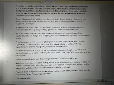List Wojciecha Czuchnowskiego do zarządu. 