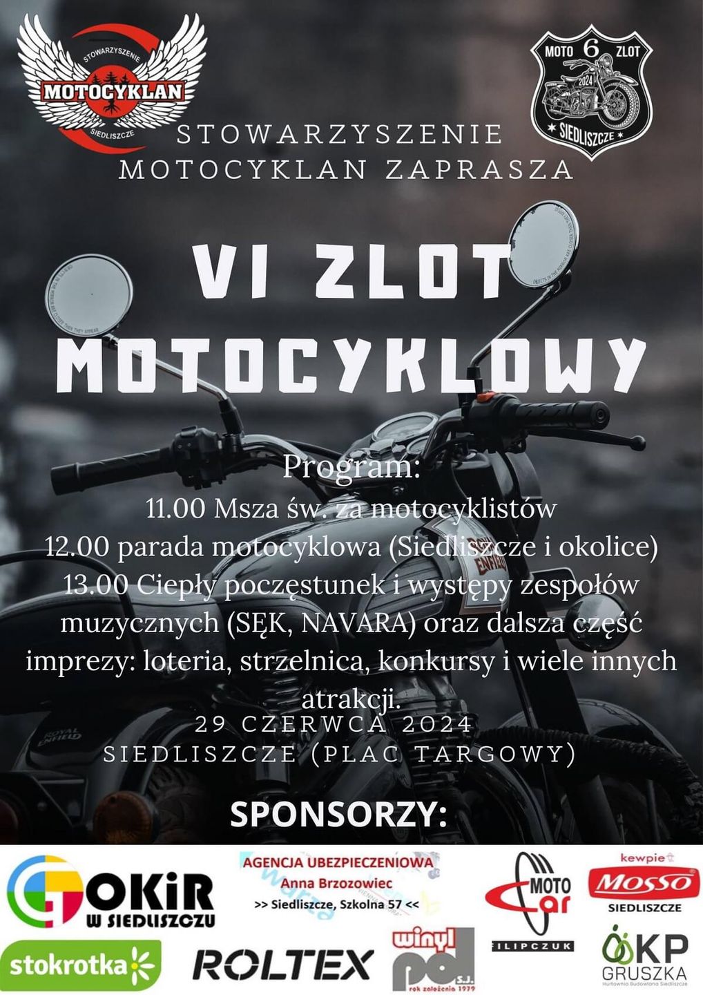 Plakat VI Zlot Motocyklowy w Siedliszczu