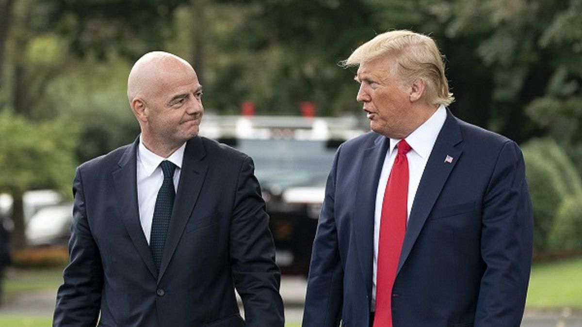 Gianni Infantino na zdjęciu z Donaldem Trumpem