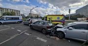Łódź: Wypadek na rondzie Inwalidów w Łodzi