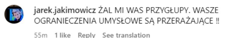 Jarosław Jakimowicz ostro odpowiada na falę krytyki