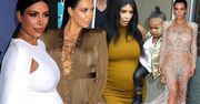 Tak Kim Kardashian zadawała szyku w drugiej ciąży. Cierpiała, ale nosiła buty na obcasie, szokowała w odważnych koronkach, kryła się pod pelerynami