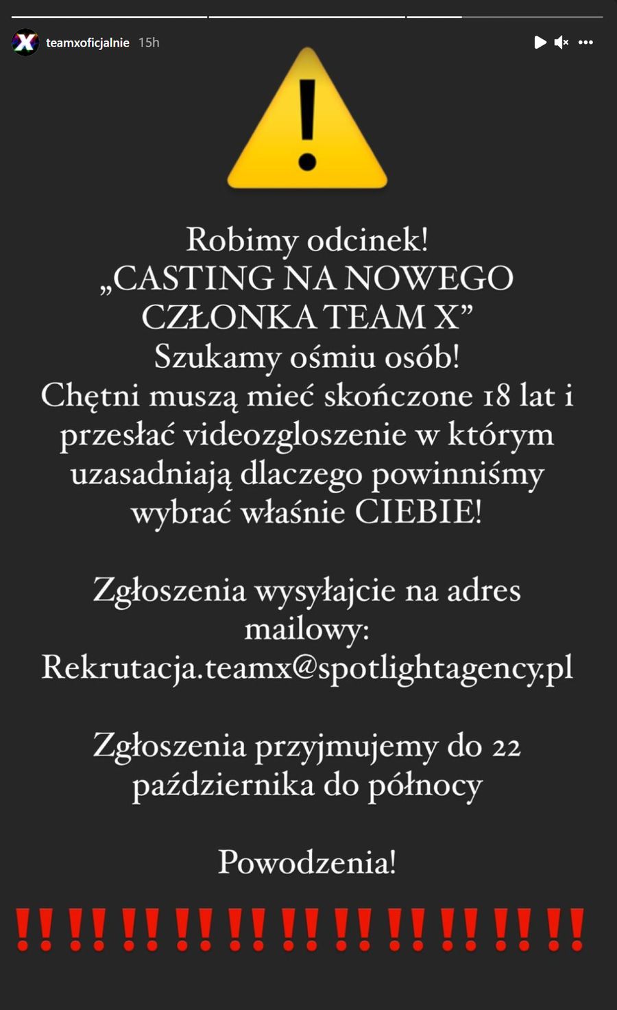 Team X szuka nowych członków?