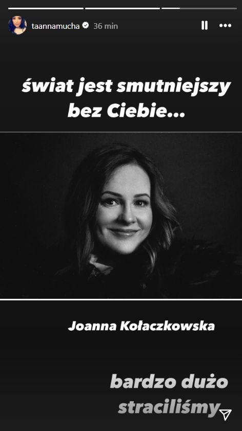 Anna Mucha Żegna Joannę Kołaczkowską