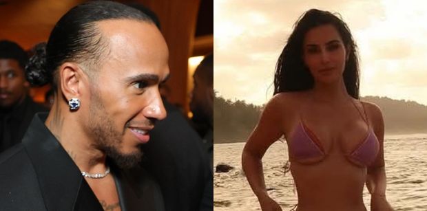 Kim Kardashian ODSŁANIA KSZTAŁTY w kusym, różowym BIKINI. Lewis Hamilton pęka z dumy? (FOTO)