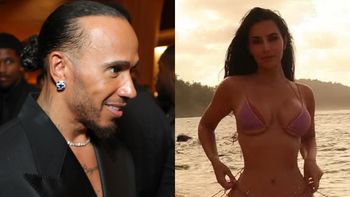 Kim Kardashian ODSŁANIA KSZTAŁTY w kusym, różowym BIKINI. Lewis Hamilton pęka z dumy? (FOTO)
