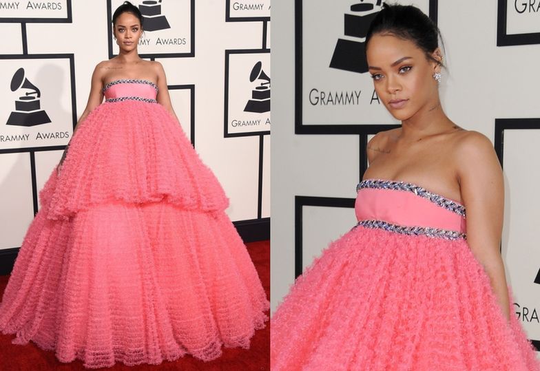 Rihanna w Giambattista Valli Haute Couture na gali 2015 Grammy Awards