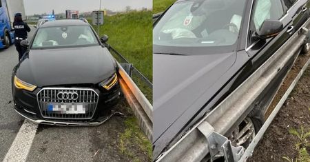 Porzucone audi na autostradzie. Policjanci szybko odkryli jego tajemnicę