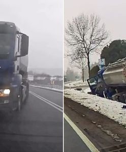 Stracił panowanie nad ciężarówką. Jechał wprost na osobówkę