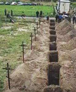 Poruszające nagranie. 11 niezidentyfikowanych ciał pochowanych w Buczy