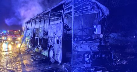 Polski autokar spłonął na Słowacji. Nie żyje kierowca