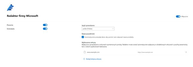 Redaktor domyślnie przesyła dane Microsoftowi, by dodatkowo ulepszać aplikację.