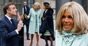 Brigitte Macron w MIĘTOWYM KOMPLECIE bryluje na spotkaniu z królem i królową Szwecji. Pod Paryżem trwa protest rolników... (ZDJĘCIA)