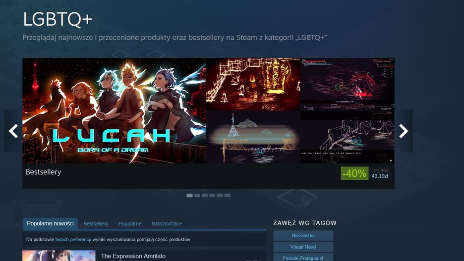Gry "LGBTQ+" na Steam