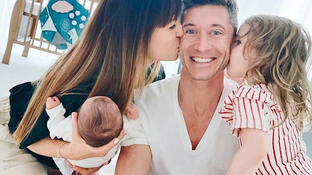 Robert Lewandowski z rodziną