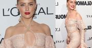 Rozwiedziona Amber Heard kusi głębokim dekoltem i prześwitami